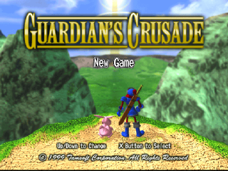 Guardian's Crusade title screen for Playstation